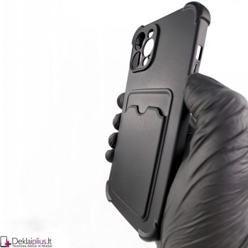 Anti-Shock dėklas su kišenėle - juodas (Apple Iphone 12 Pro Max) Anti-Shock dėklas su kišenėle - juodas (Apple Iphone 12 Pro Max)